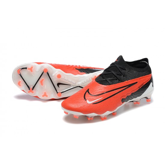 Nike Phantom GX Elite FG White Orange Black Low Football Boots Men Nike Phantom GX Elite FG White Orange Black Low Football Boots Men