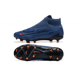 Nike Phantom GX Elite FG High Top Football Boots Deep Blue Black Orange For Men 