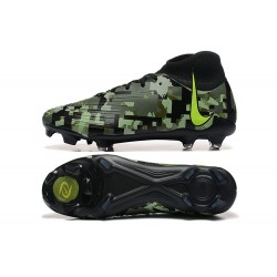 Nike Phantom Luna Elite FG High Top Black Green Football Boots For Men 