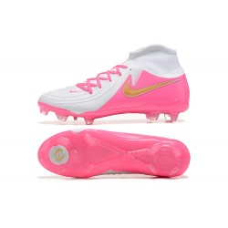 Nike Phantom Luna Elite FG High Top Peach White Gold Football Boots For Men 