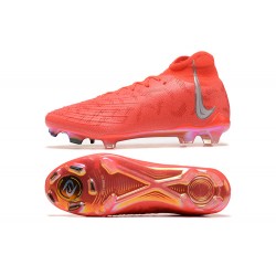 Nike Phantom Luna Elite FG High Top Red Silver Football Boots For Men 