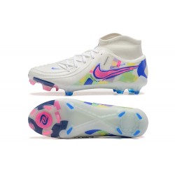 Nike Phantom Luna Elite FG High Top White Pink Blue Football Boots For Men 