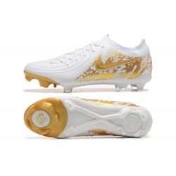 Nike Phantom Luna Elite FG Low Gold White Football Boots For Men 
