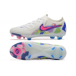 Nike Phantom Luna Elite FG Low White Blue Pink Football Boots For Men 