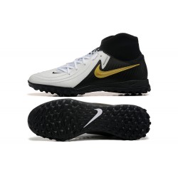Nike Phantom Luna Elite TF High Top Black White Gold Football Boots For Men 