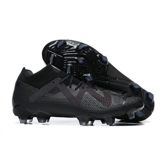 Puma Future Ultimate FG Black Gray Low Men Football Boots