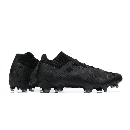 Puma Future Ultimate FG Black Gray Low Men Football Boots