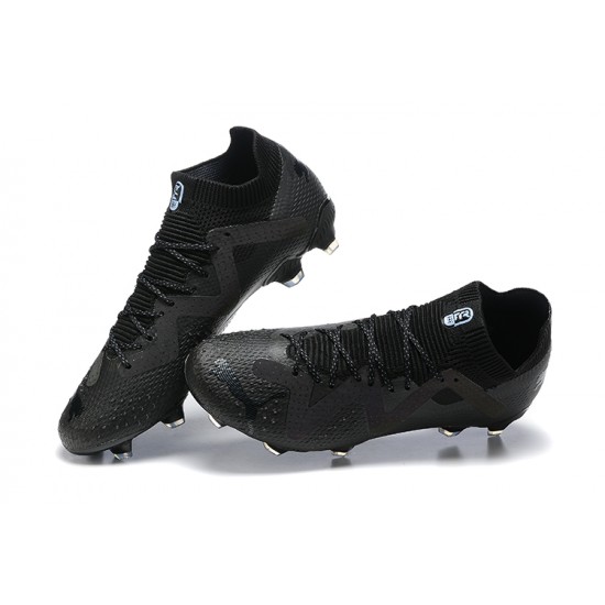 Puma Future Ultimate FG Black Gray Low Men Football Boots