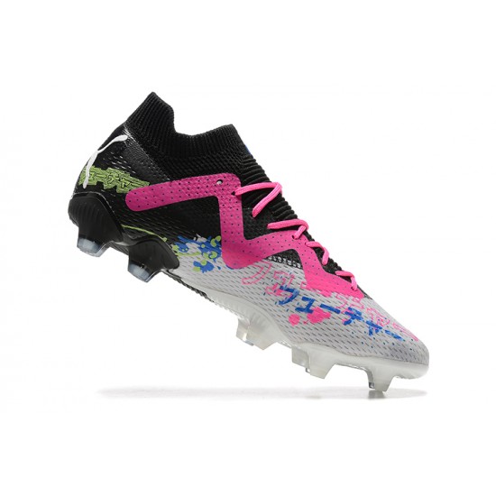 Puma Future Ultimate FG Black Pink Green White Blue Low Men Football Boots