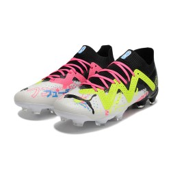 Puma Future Ultimate FG Low Black Yellow White For Women/Men Football Boots