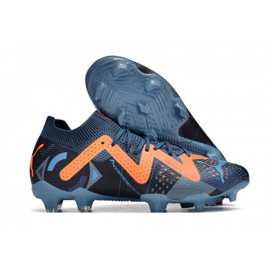 Puma Future Ultimate FG Low Dark Blue Orange For Women/Men Football Boots