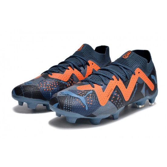 Puma Future Ultimate FG Low Dark Blue Orange For Women/Men Football Boots