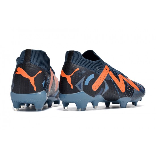 Puma Future Ultimate FG Low Dark Blue Orange For Women/Men Football Boots