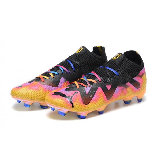 Puma Future Ultimate FG Low Gold Black Pink Men Football Boots