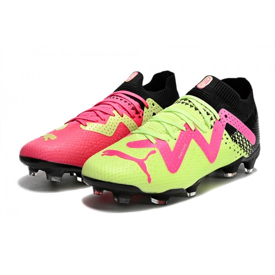 Puma Future Ultimate FG Low Green Black Pink For Women/Men Football Boots