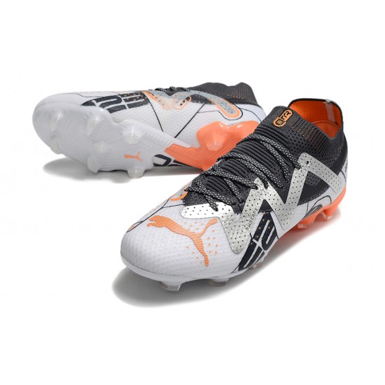 Puma Future Ultimate FG Low White Black Orange For Women/Men Football Boots