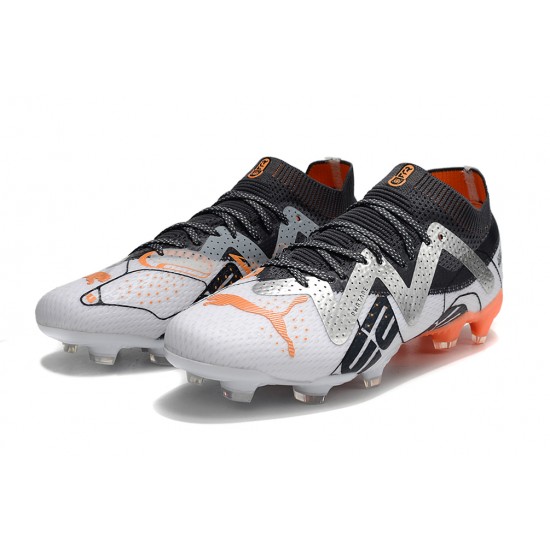 Puma Future Ultimate FG Low White Black Orange For Women/Men Football Boots