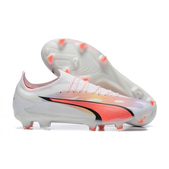 Puma Future Ultimate FG Low White Pink Men Football Boots