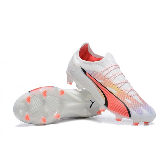 Puma Future Ultimate FG Low White Pink Men Football Boots