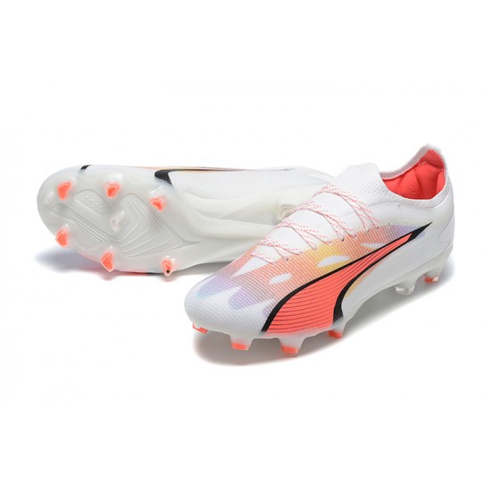 Puma Future Ultimate FG Low White Pink Men Football Boots