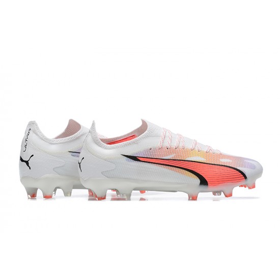 Puma Future Ultimate FG Low White Pink Men Football Boots