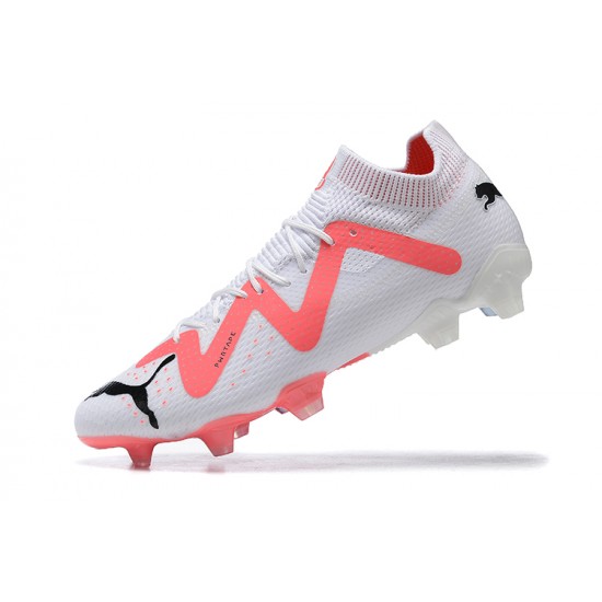 Puma Future Ultimate FG Low White Pink Men Football Boots