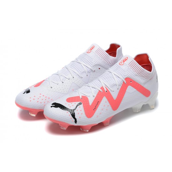 Puma Future Ultimate FG Low White Pink Men Football Boots