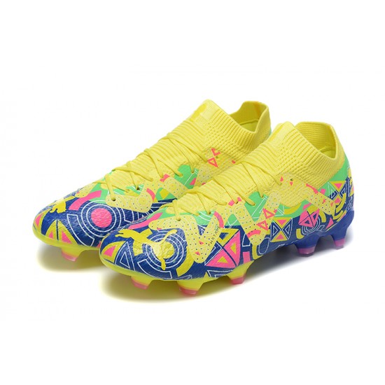 Puma Future Ultimate FG Low Yellow Blue Men Football Boots