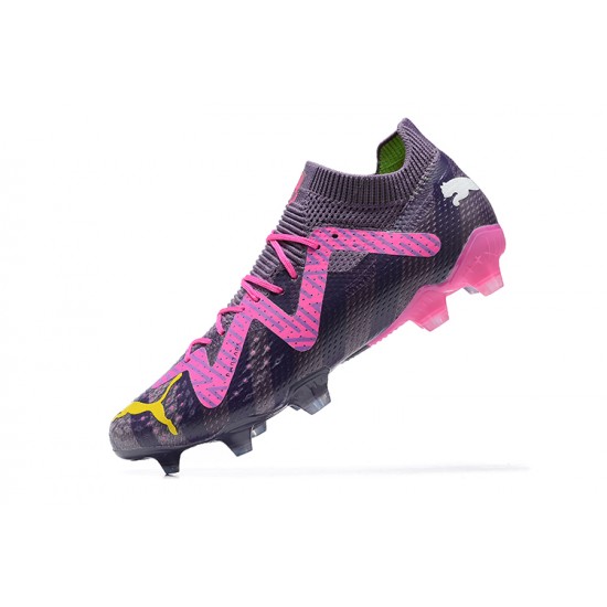 Puma Future Ultimate FG Pink Purple Yellow Green Low Men Football Boots