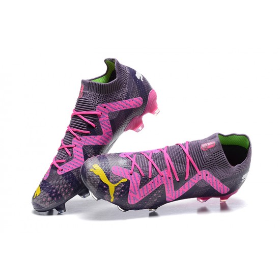 Puma Future Ultimate FG Pink Purple Yellow Green Low Men Football Boots