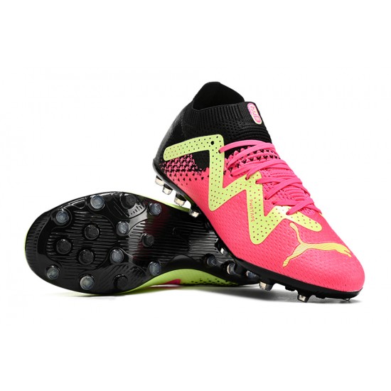 Puma Future Ultimate MG Low Black Pink Green For Women/Men Football Boots