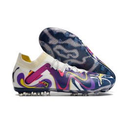 Puma Future Ultimate MG Low White Purple Blue For Women/Men Football Boots