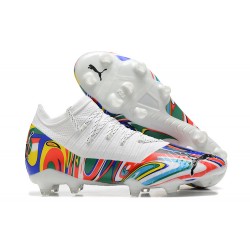 Puma Future Z 1 3 Teazer FG White Mixtz Blue Green Low Men Football Boots