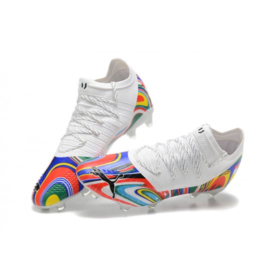 Puma Future Z 1 3 Teazer FG White Mixtz Blue Green Low Men Football Boots