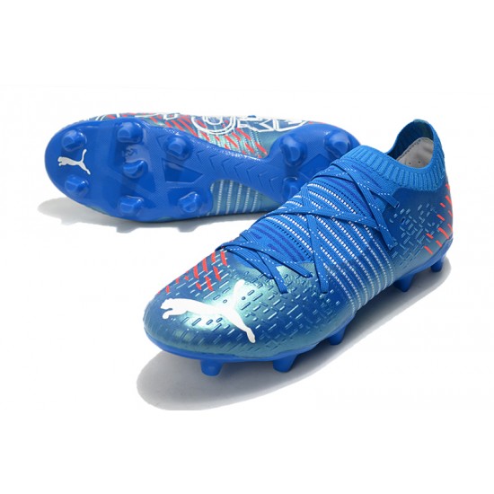 Puma Future Z 1.1 FG Low White Blue Pink Men Football Boots