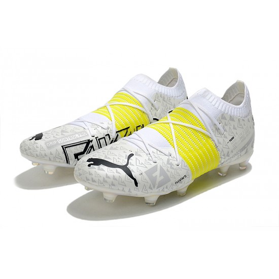 Puma Future Z 1.1 FG Low White Yellow Black Men Football Boots