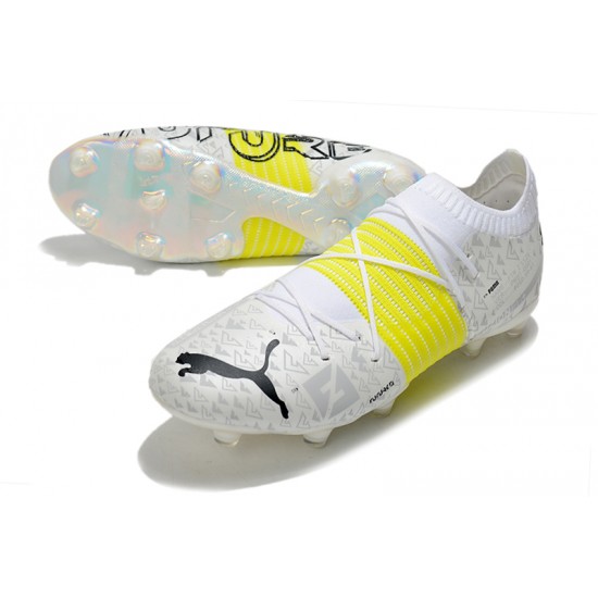 Puma Future Z 1.1 FG Low White Yellow Black Men Football Boots