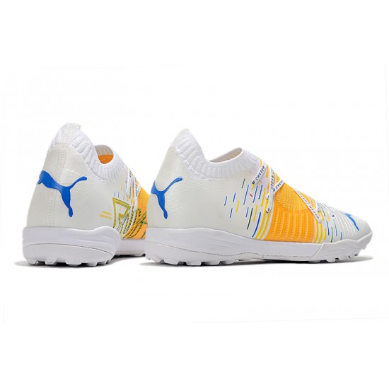 Puma Future Z 1.1 TF Low White Yellow Blue Men Football Boots