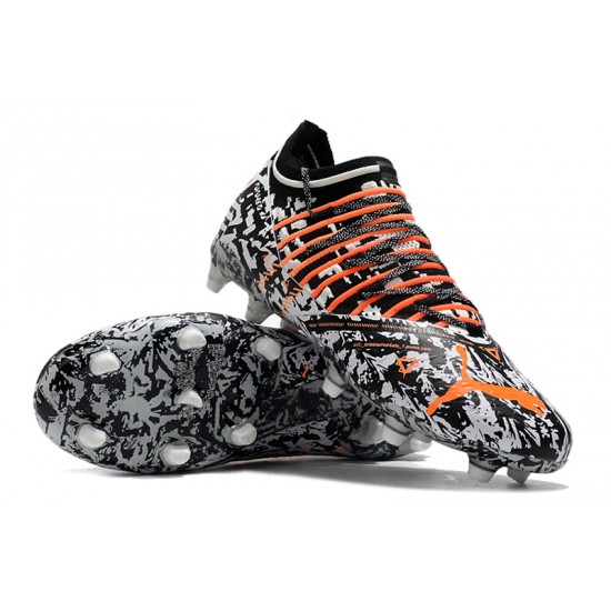 Puma Future Z 1.3 FG Low White Black And Orange Men Football Boots