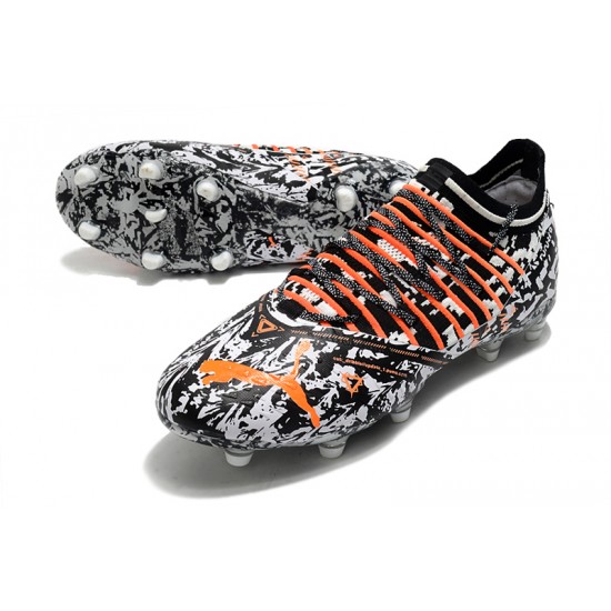 Puma Future Z 1.3 FG Low White Black And Orange Men Football Boots