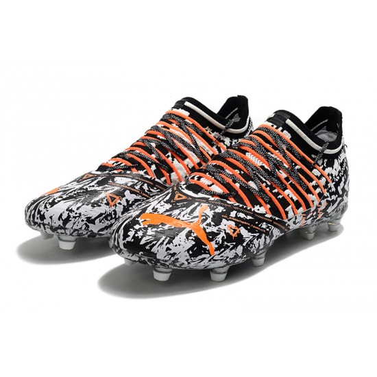 Puma Future Z 1.3 FG Low White Black And Orange Men Football Boots