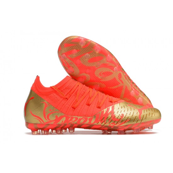 Puma Future Z 1.3 Instinct MG Low Gold Red For Women/Men Football Boots