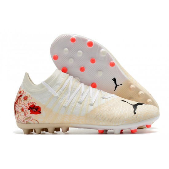 Puma Future Z 1.3 Instinct MG Low White Beige Red Men Football Boots