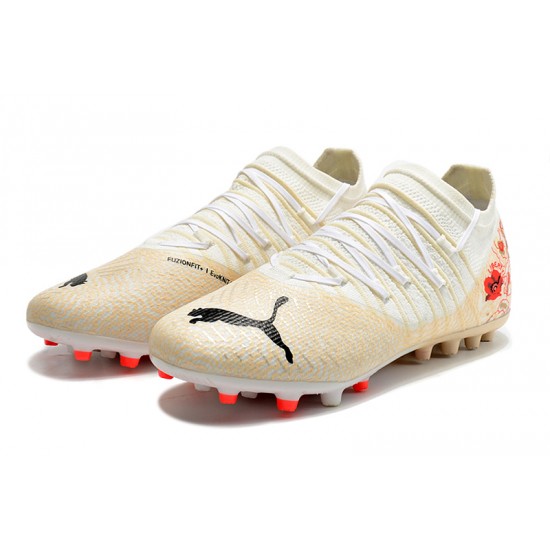 Puma Future Z 1.3 Instinct MG Low White Beige Red Men Football Boots