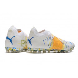 Puma Future Z 1.3 Instinct MG Low White Blue Yellow Men Football Boots
