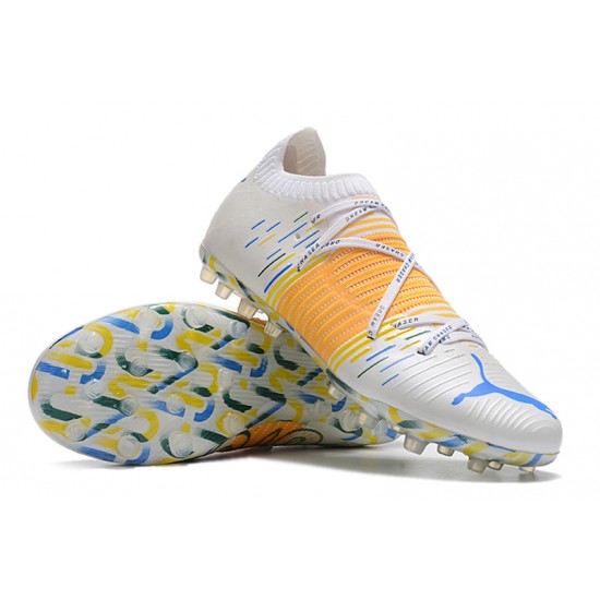 Puma Future Z 1.3 Instinct MG Low White Blue Yellow Men Football Boots