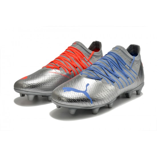 Puma Future Z 1.3 Instinct TF Low Silver Blue Red Men Football Boots