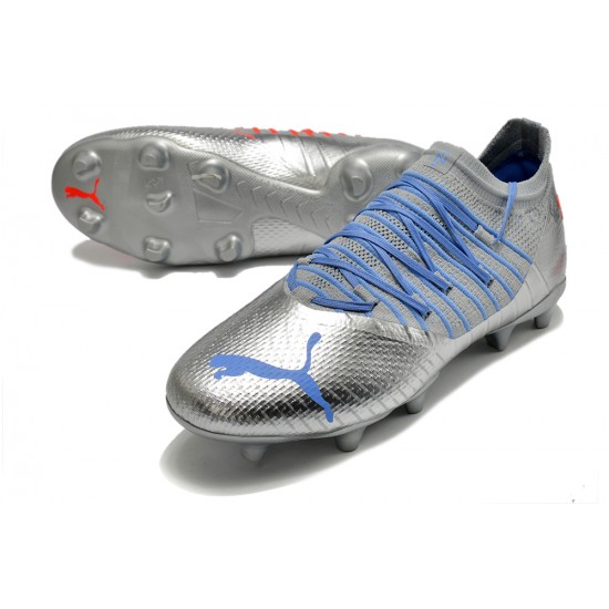 Puma Future Z 1.3 Instinct TF Low Silver Blue Red Men Football Boots