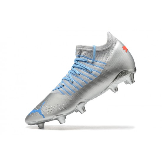 Puma Future Z 1.3 Teazer FG Silver Orange Blue Low Men Football Boots