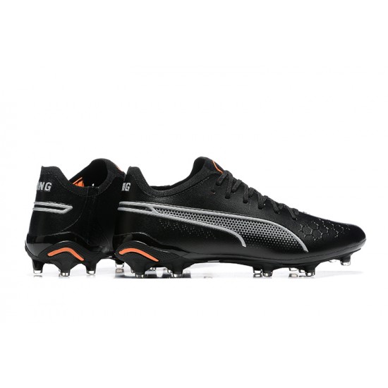 Puma King Ultimate Icon MG Black Orange White Low Men Football Boots